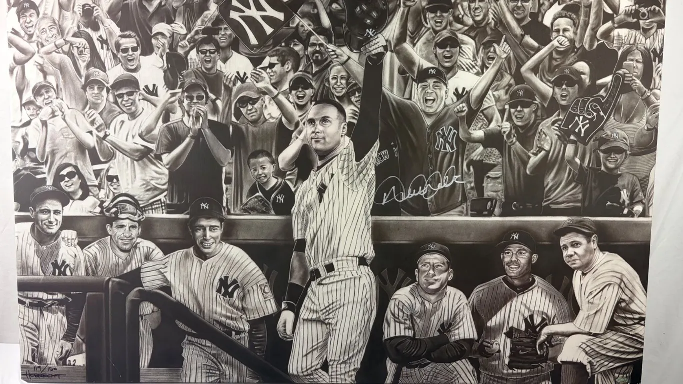 Derek Jeter Signed Yankees Legends In Dugout