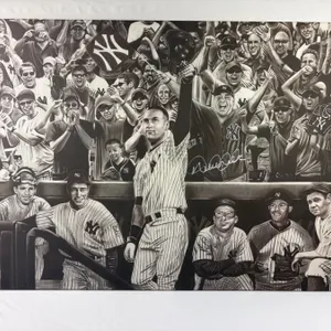 Derek Jeter Signed Yankees Legends In Dugout
