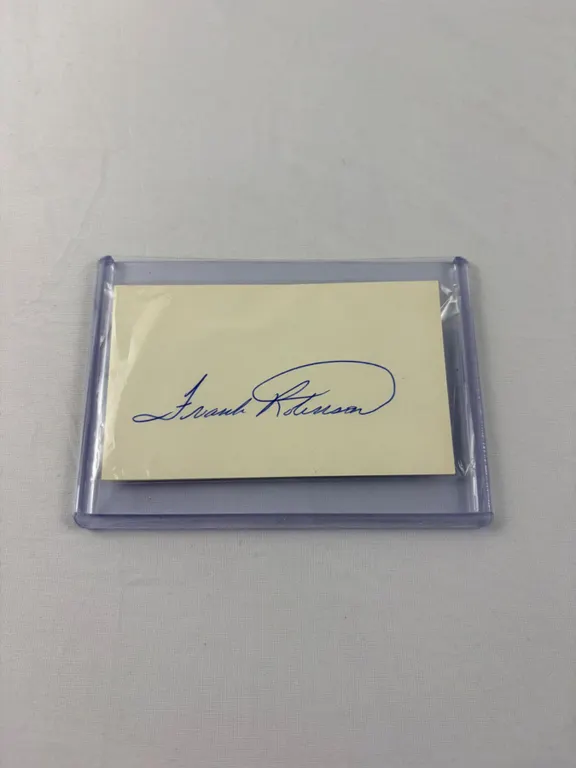 Frank Robinson Autographed Index Card