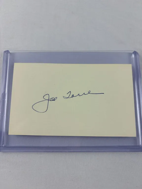 Joe Torre Autographed Index Card