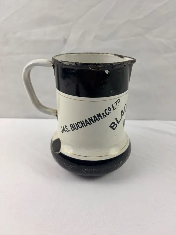 Black & White Whiskey Enameled Pitcher