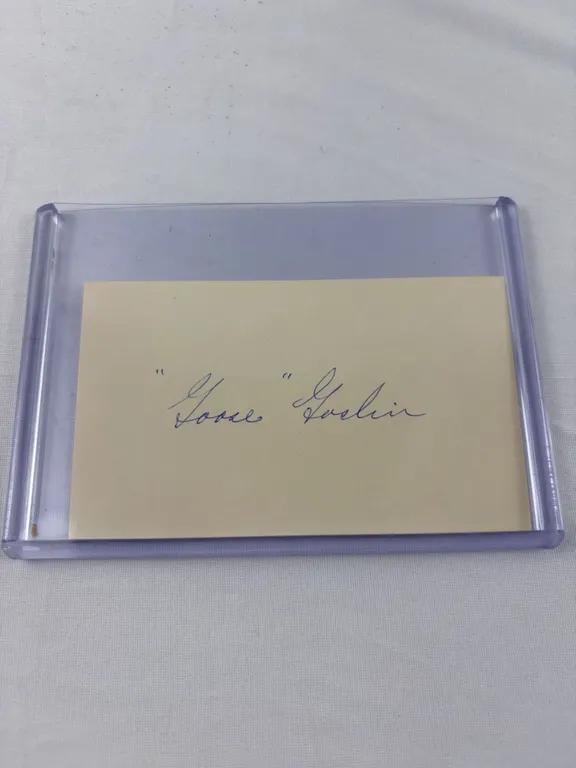 Goose Goslin Autographed Index Card