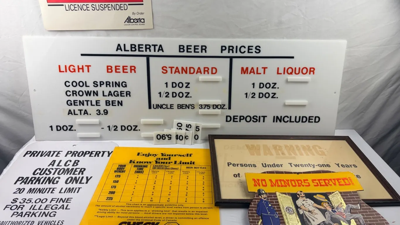 Collection of Liquor and ACLB Signs