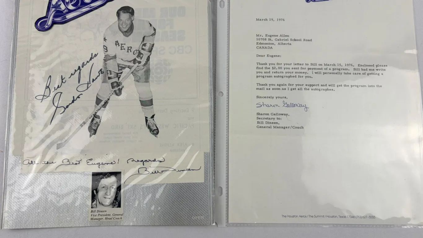 Bill Dineen Autograph Collectibles
