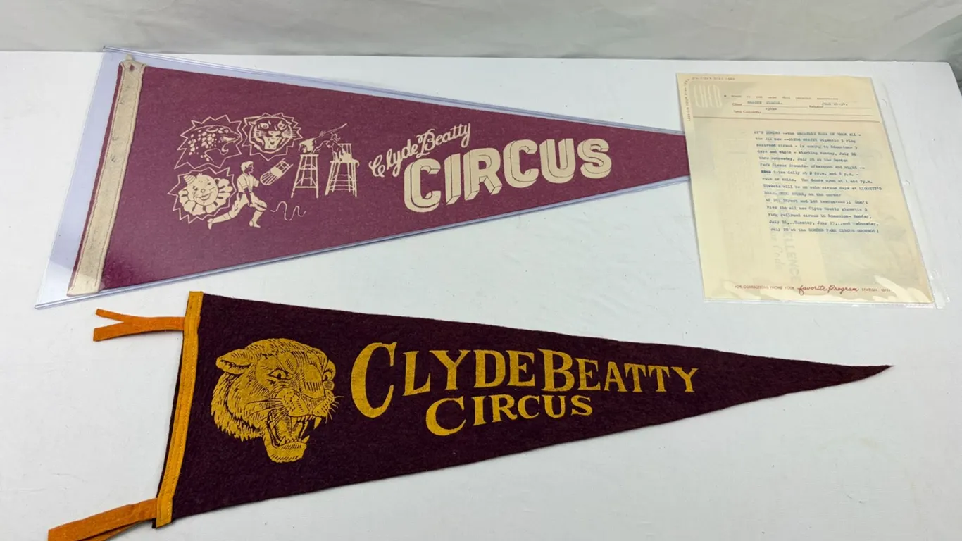 Clyde Beatty Circus Pennants
