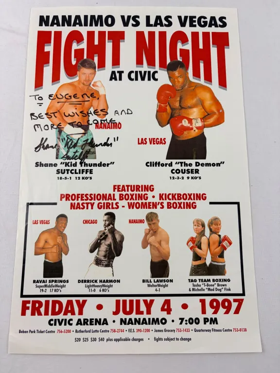 Signed "Fight Night At Civic" Poster
