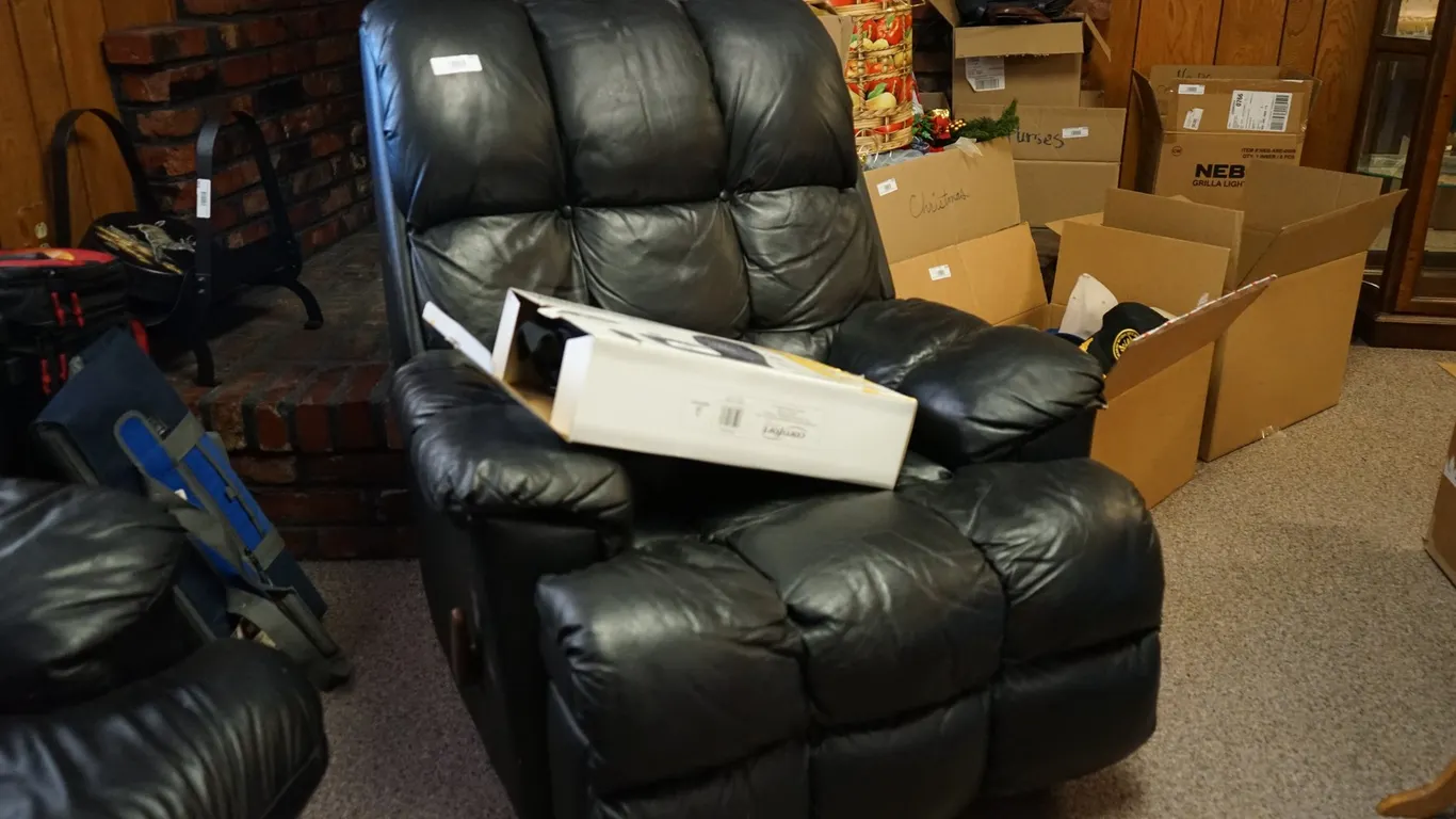 Black Leather Type Rocking Recliner