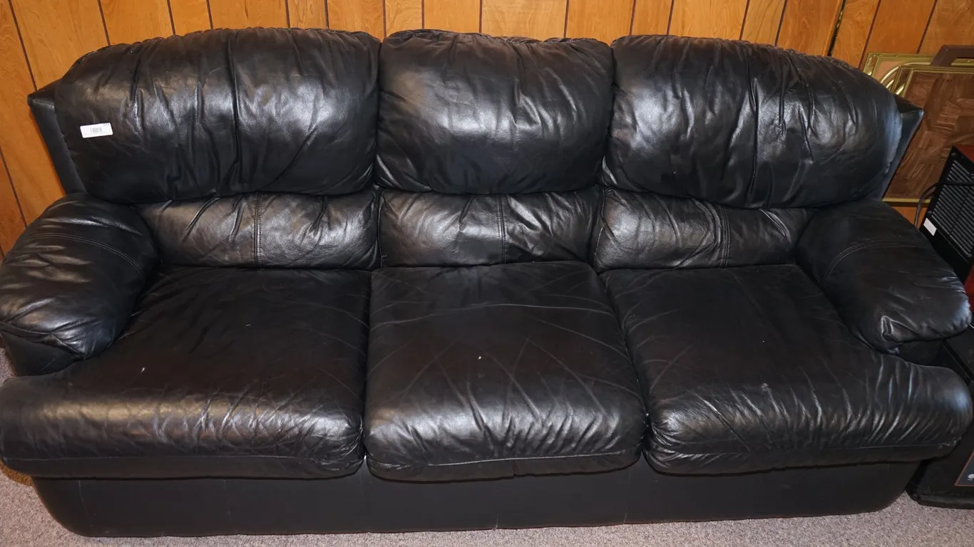Black Leather Type 3 Seat Couch