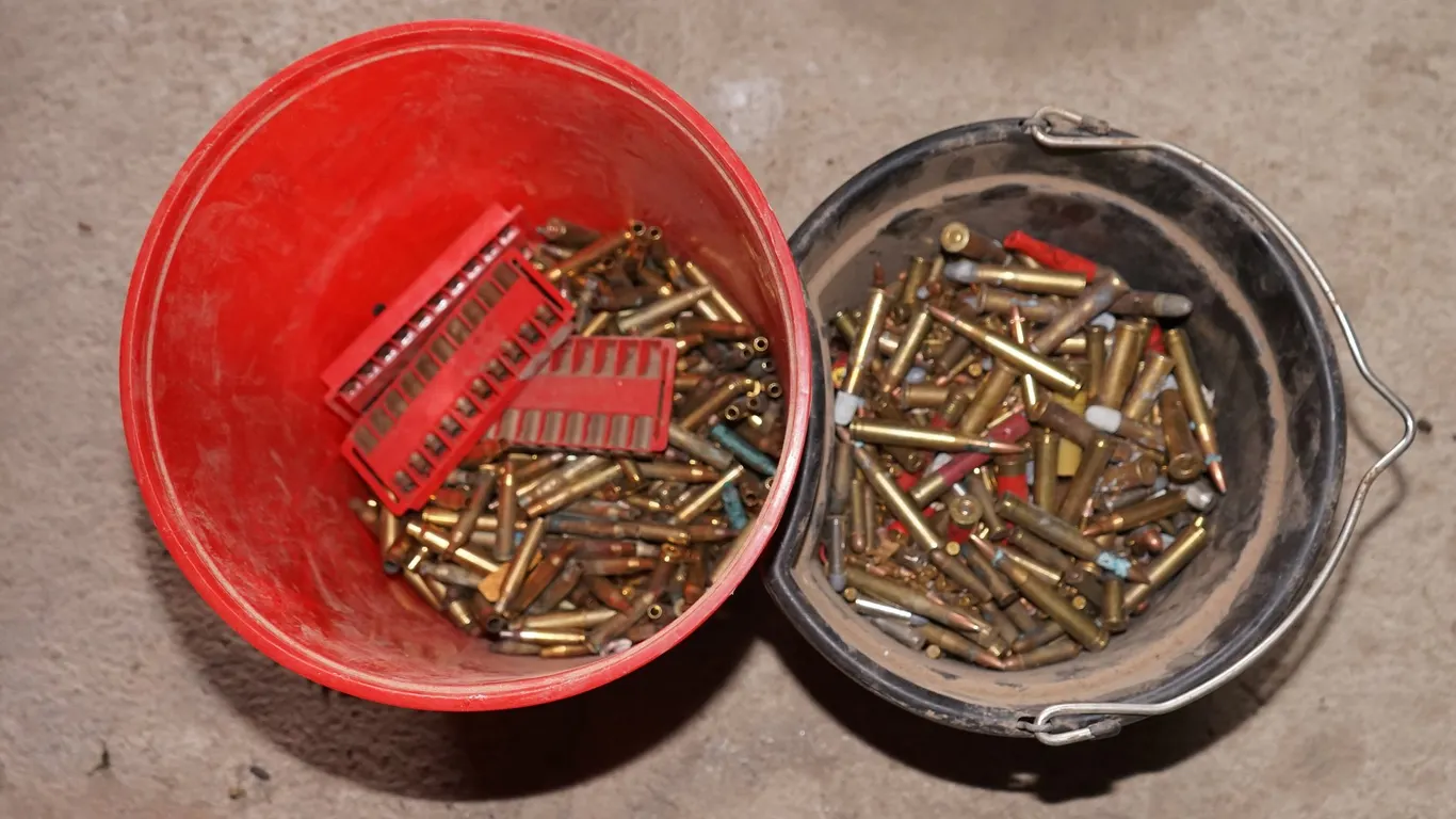 Coca Cola Bucket of Misc. Ammo & Brass