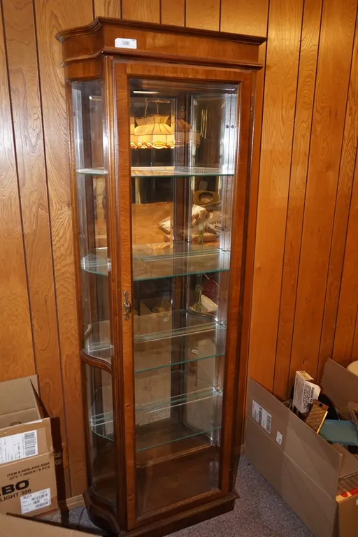 5 Shelf Mirrored Display Cabinet