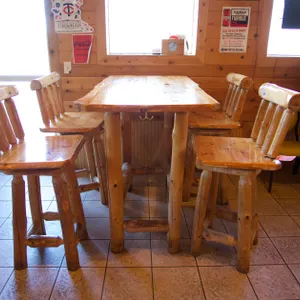 Log High Top Table with (4) Chairs