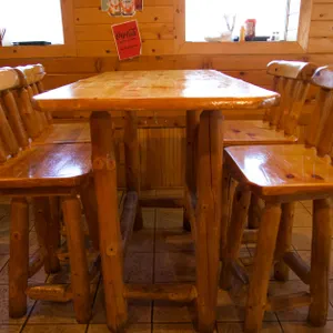 Log High Top Table with (4) Chairs