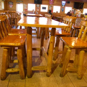 Log High Top Table with (4) Chairs