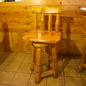 (1) High Top Log Chair