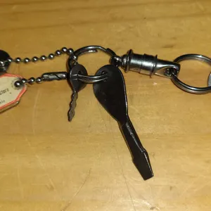 Keyring with Keys, Metal Screwdriver, and Store Tag