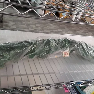 Artificial Green Leaf Garland in Clear Plastic Wrap