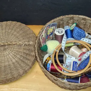 Woven Basket Sewing Kit with Supplies and Accessories