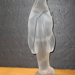 Frosted Glass Madonna Religious Figure Statue