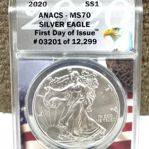 2020 ANACS MS70 Silver Eagle First Day Issue