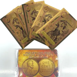 5 Idaho Goldbacks & 1943 Steel Wheat Cent Set