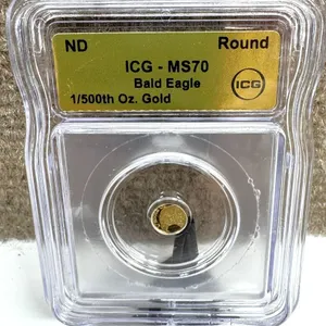 ICG MS70 1/500 Oz Gold Bald Eagle Round
