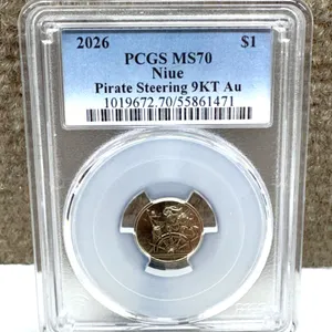 2026 Niue $1 Pirate Steering 9KT Gold Coin MS70