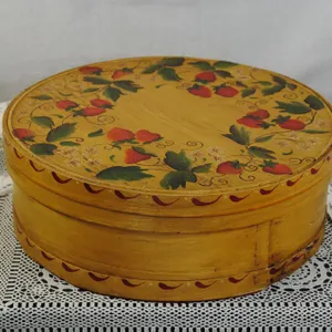 Folk-art Painted Wood Band Box