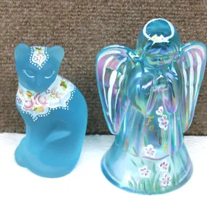 Fenton Cat & Angel Figurines, Handpainted 2002
