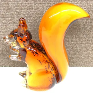 Handmade Murano Style Glass Squirrel Figurine