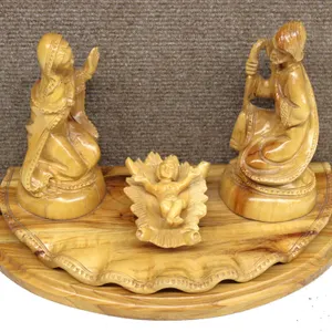 Fatima Bethlehem Olive Wood Nativity Set