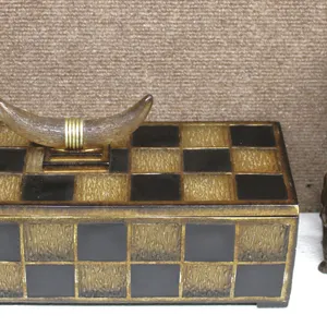 Decorative Box With Elephant Trio and Sphere