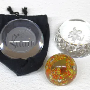 3 Decorative Glass Paperweights