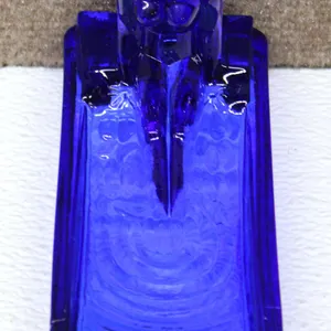Cobalt Blue Glass Woman on Tray Figurine