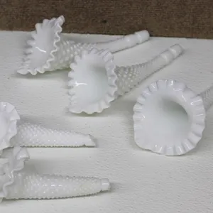 5 Hobnail Milk Glass Vase Inserts