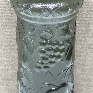Italian Embossed Green Glass Wine Bottle