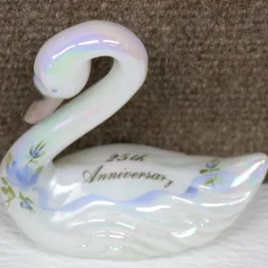 Porcelain Swan Figurine 25th Anniversary