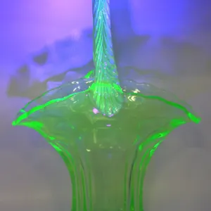 Uranium Glass Basket with Handle
