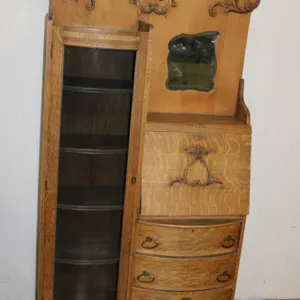 Antique Victorian Oak Secretary