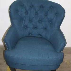 Navy Tufted Accent Chair