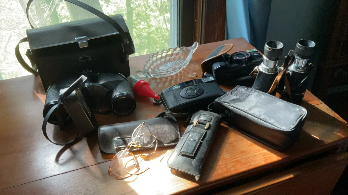 Binoculars and cameras