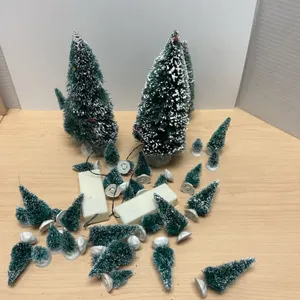 Miniature Green Bottle Brush Christmas Trees