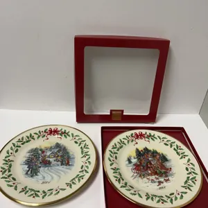 Lenox Annual Holiday Collector Plates 2001 and 2004