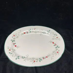 Pfaltzgraff Oval Platter with Holly Berry Pattern