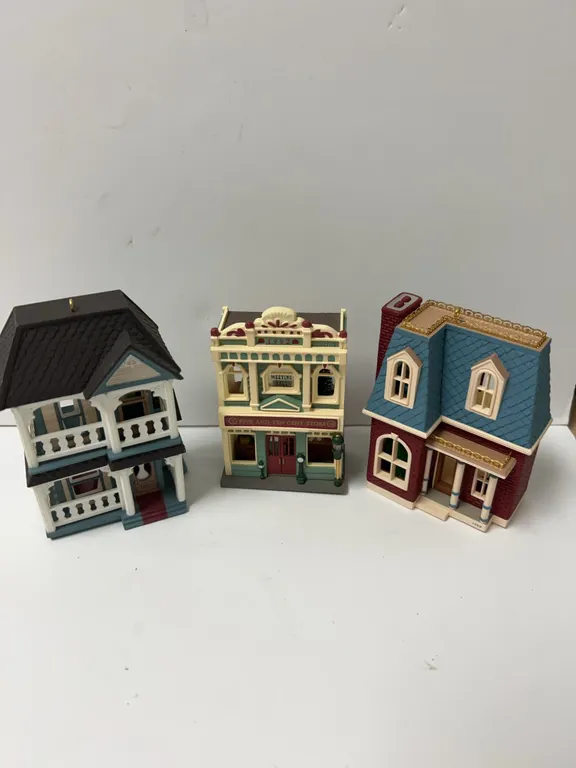 3 Hallmark Keepsake House Ornaments with Interiors