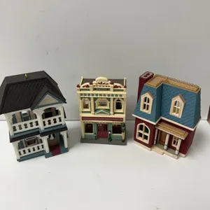 3 Hallmark Keepsake House Ornaments with Interiors