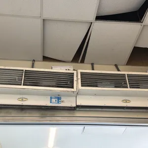 Mars Air Door 48C overhead heated air curtains. Features electric heat and directional louvers. 4'L each. Electrical: 208V, 60 Hz, 3-Phase, 16 kW.