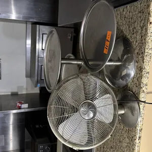 Stainless serving stand and fan