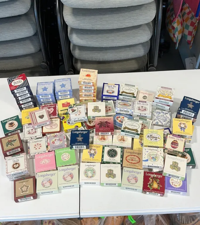 Large Collection of Longaberger Basket Tie-Ons