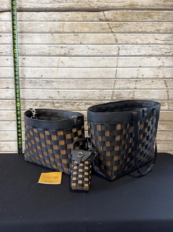 Longaberger To-Go Fabric Woven 3-Piece Tote Set