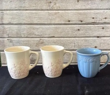 Set of Three Longaberger Pottery Mugs